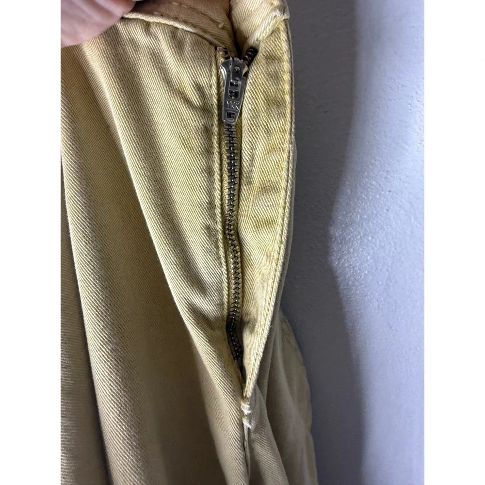 Free People Women's Pleated Khaki Wide Leg Pants‎ Size 0